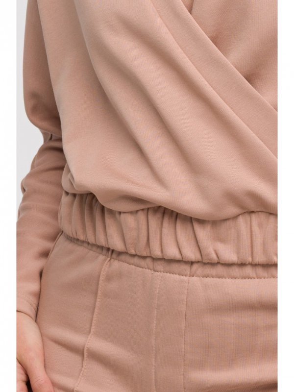 BeWear B292 Bluza z kopertowym dekoltem - mokka