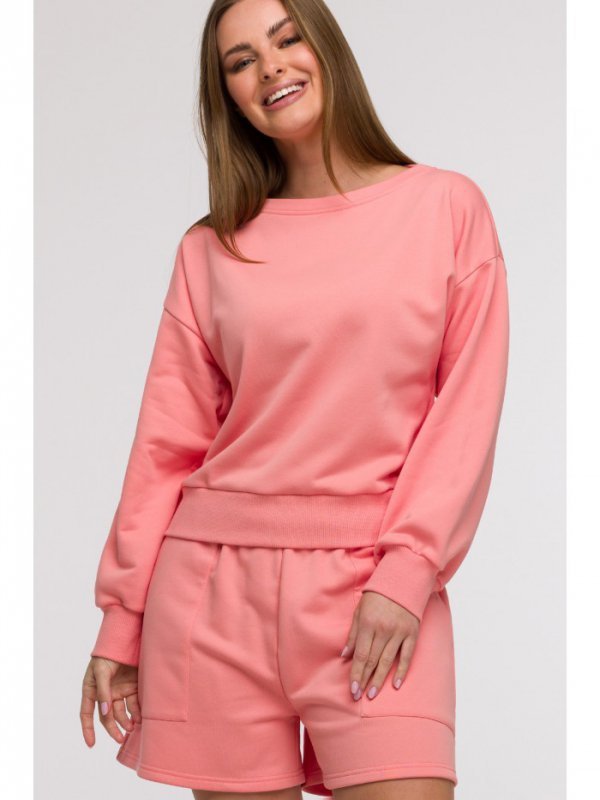 BeWear B293 Bluza z otwartymi plecami - koralowa