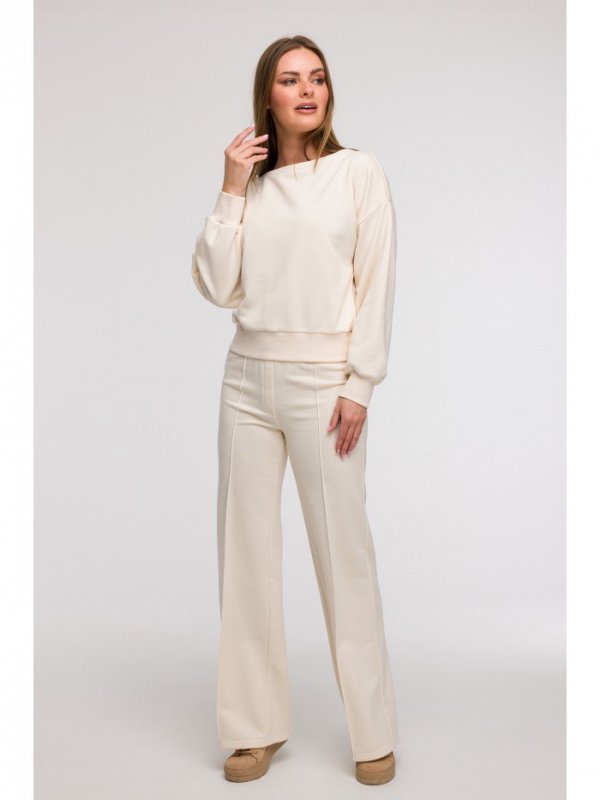 BeWear B293 Bluza z otwartymi plecami - waniliowa