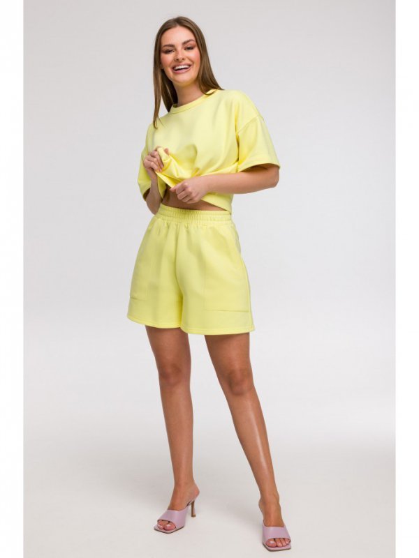 BeWear B295 Szorty z kieszeniami - cytrynowe