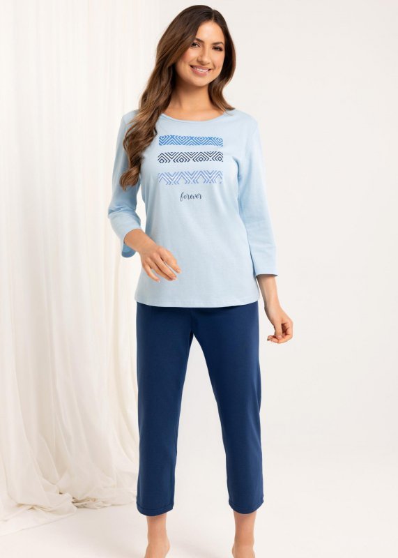 Regina PIŻAMA REGINA DAMSKA 709 NIEBIESKI XXL-3XL
