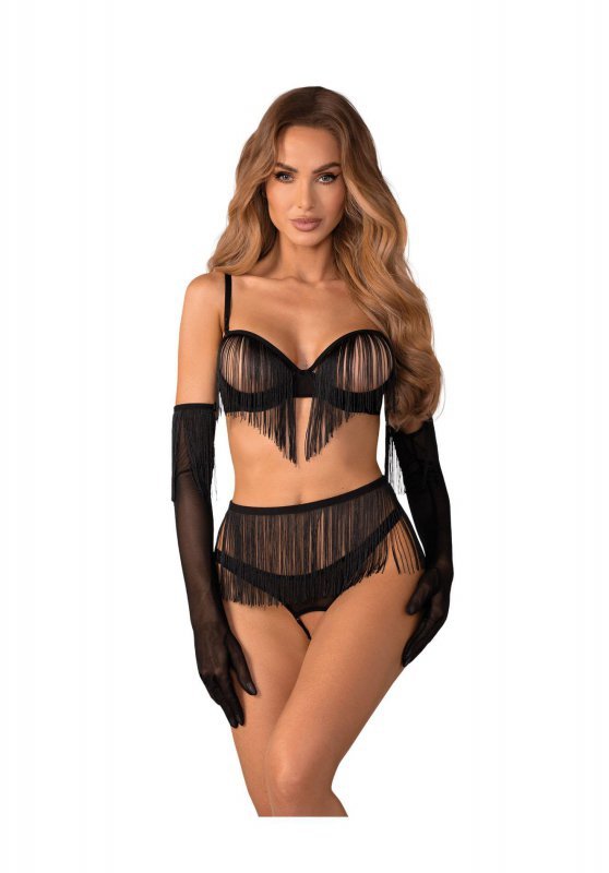 Obsessive Rossay Black komplet 4-częściowy otwarty