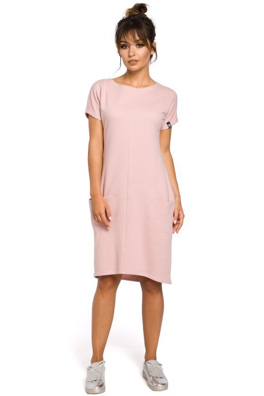 BeWear B050 sukienka pudrowa