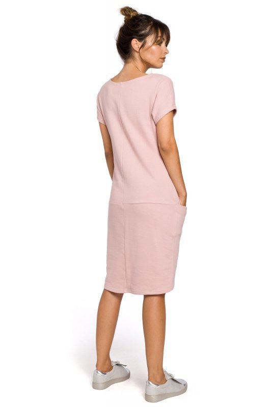 BeWear B050 sukienka pudrowa