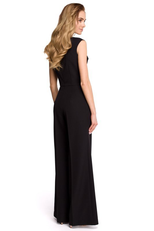 Stylove S115 Kombinezon z szerokimi nogawkami - czarny