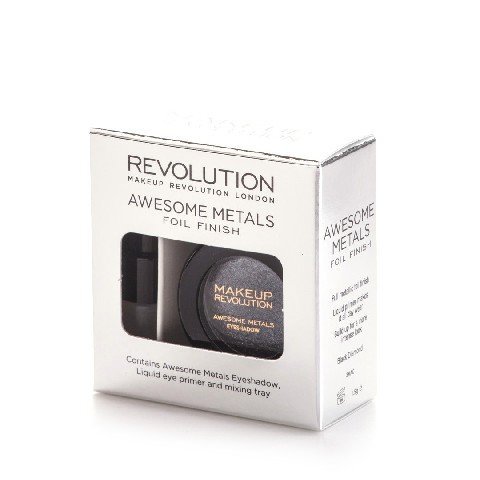 Makeup Revolution Awesome Metals Foil Finish Cień do powiek metaliczny+podkład Black Diamond  6g - WYSYŁKA 24h