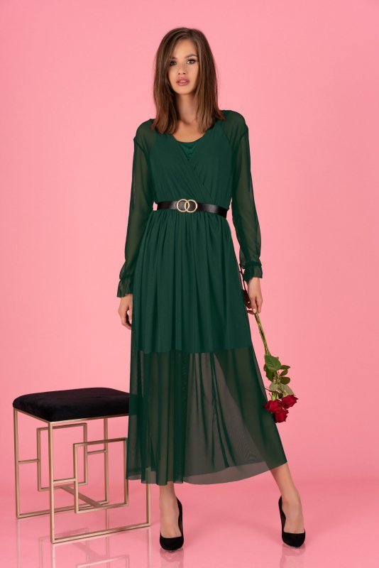 Merribel Sukienka Mariedam Dark Green + pasek GRAETIS!