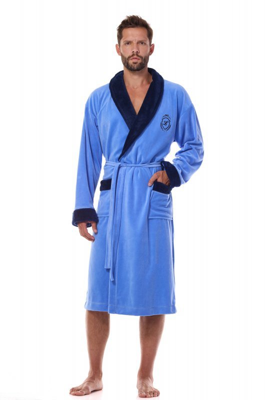 L&amp;L Szlafrok Diego Long 2458 Blue