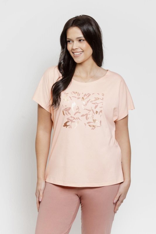 Taro Piżama Valentina Maxi 3570 Morelowa