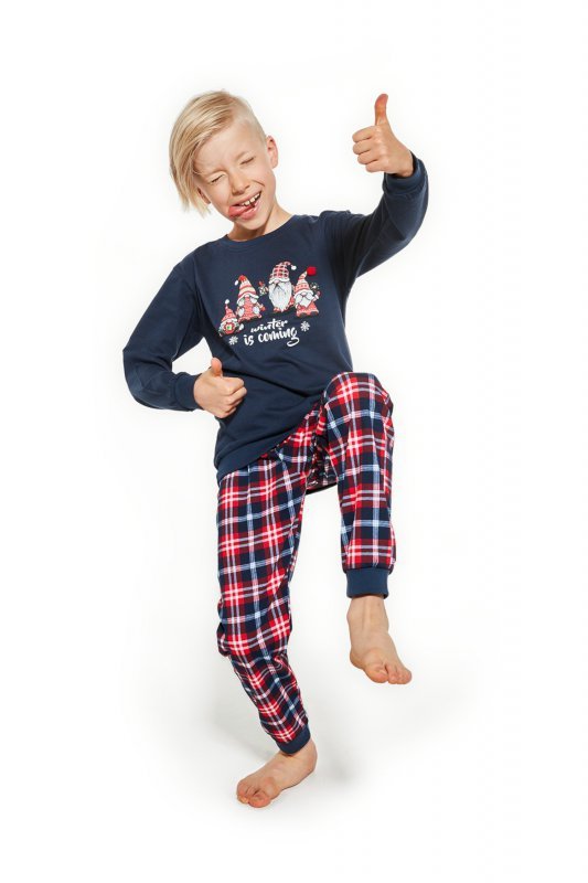Cornette Świąteczna piżama Gnomes 966/122 young granatowa