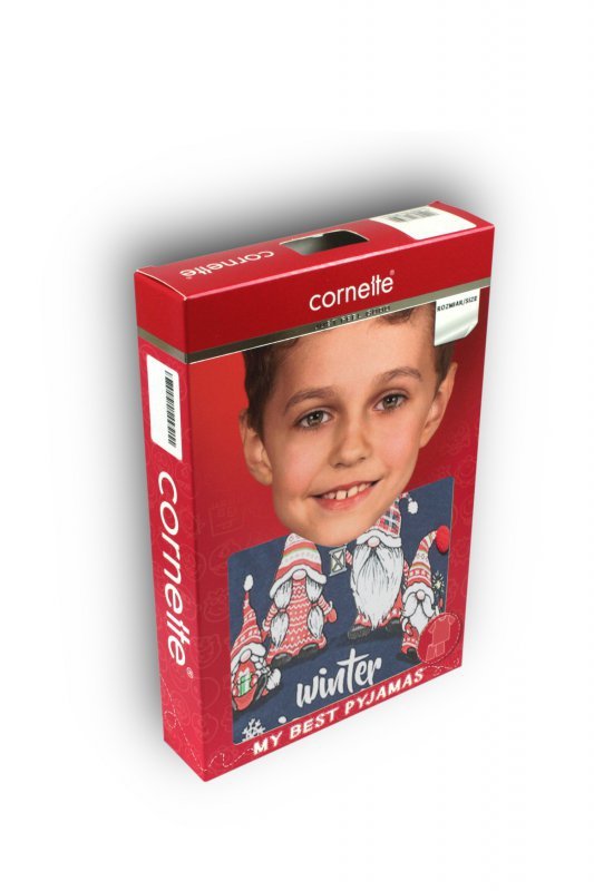 Cornette Świąteczna piżama Gnomes 966/122 young granatowa