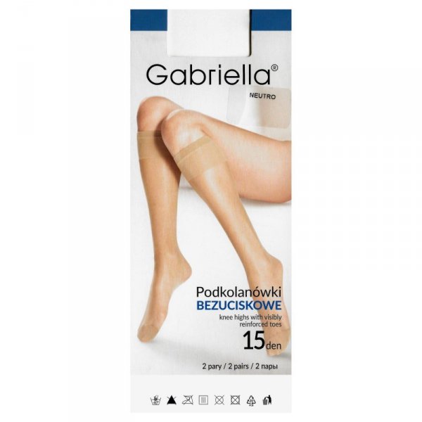 Gabriella Podkolanówki bezuciskowe lycra 500 15 den sable