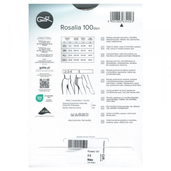 Gatta Rajstopy Rosalia microfibre 100 den blu jeans