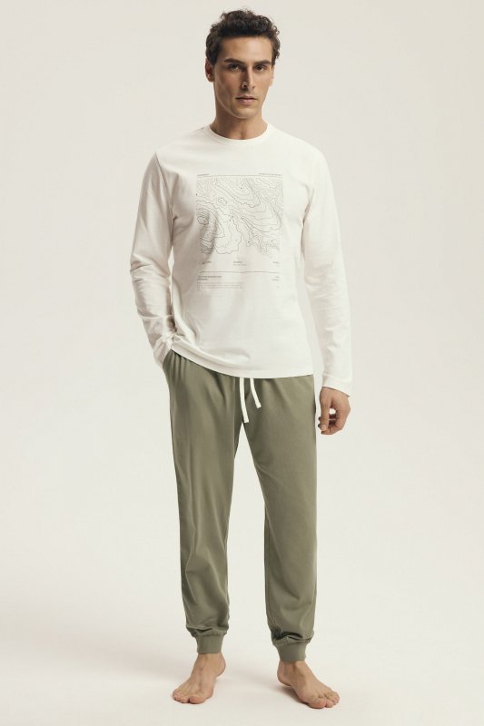 Esotiq-Henderson Piżama męska Local 43464 ecru