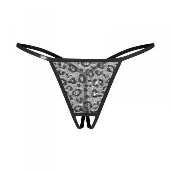 Obsessive Figi stringi otwarte Bianca czarne 2-pak