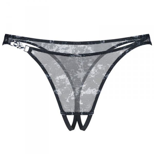 Obsessive Figi stringi otwarte Corrosis czarne
