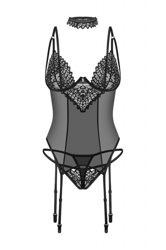 Obsessive Gorset i stringi Donarella czarny