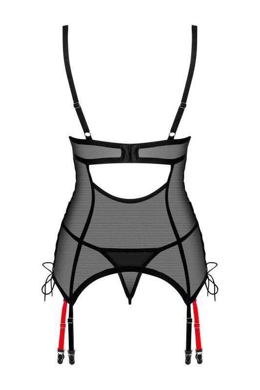 Obsessive Gorset i stringi Glandez czarne