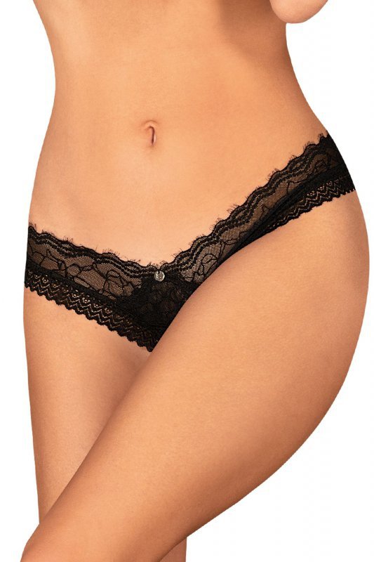 Obsessive Figi stringi otwarte Medilla czarne