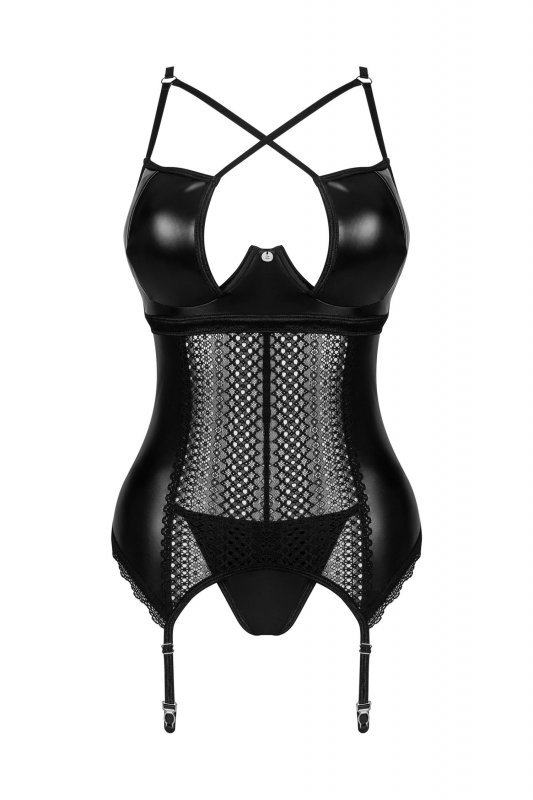 Obsessive Gorset i stringi Norides czarny