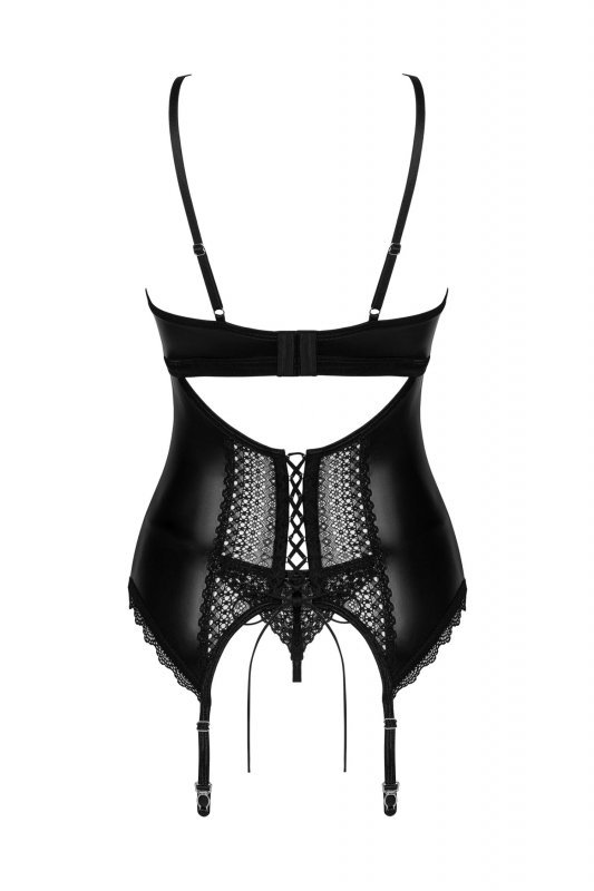 Obsessive Gorset i stringi Norides czarny