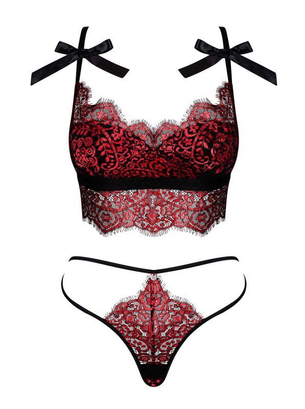 Obsessive Top i stringi Redessia czerwone