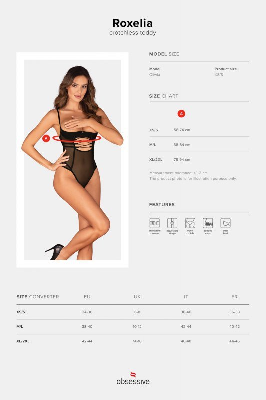 Obsessive Body otwarte Roxelia czarne