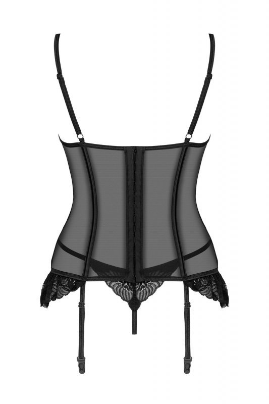 Obsessive Gorset i stringi Serena Love czarny