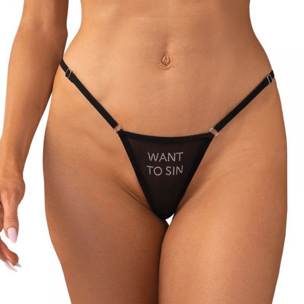 Obsessive Figi stringi Violami Sin czarne