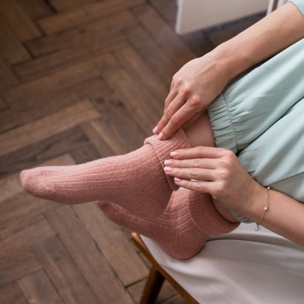 Steven Skarpety wełniane alpaka 044 różowe