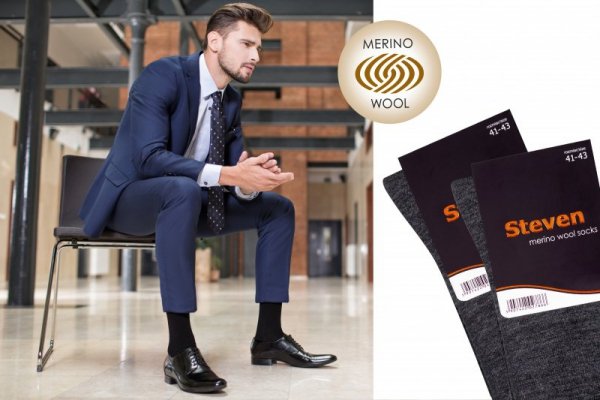 Steven Skarpety garniturowe merino wool 130 czarne