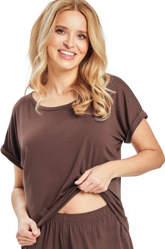 Taro Piżama damska Paloma 3527 01 brązowa