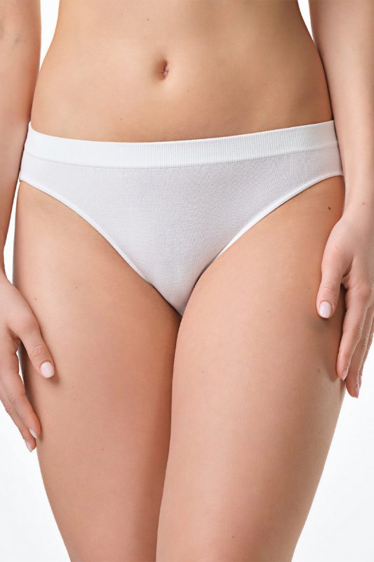 Spiman LIGHT Figi midi z niskim stanem z włókna bambusowego, Bianco/Biały