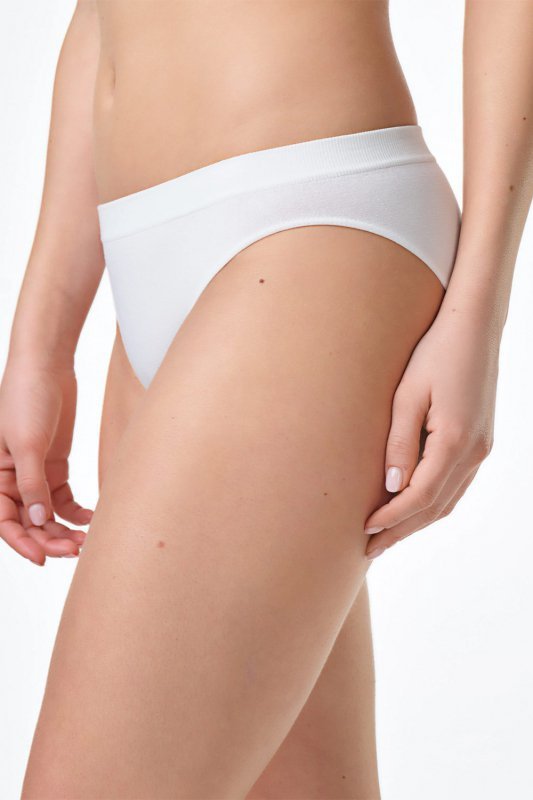 Spiman LIGHT Figi midi z niskim stanem z włókna bambusowego, Bianco/Biały
