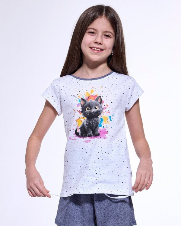 Piżama Cornette Young Girl 246/109 Black Cat kr/r 134-164