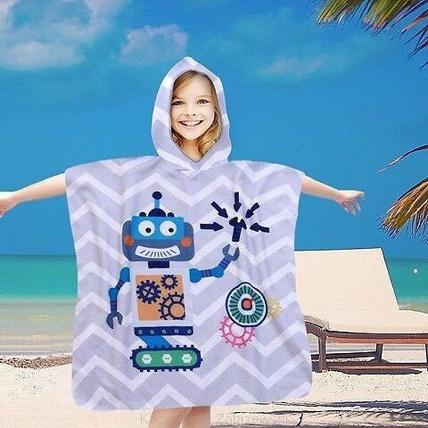 PonchoCotton World Plażowe Dziecięce z kapturem 60x60