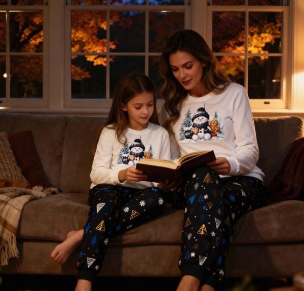 Piżama Cornette Young Girl 978/189 Snowy Day dł/r Christmas 134-164