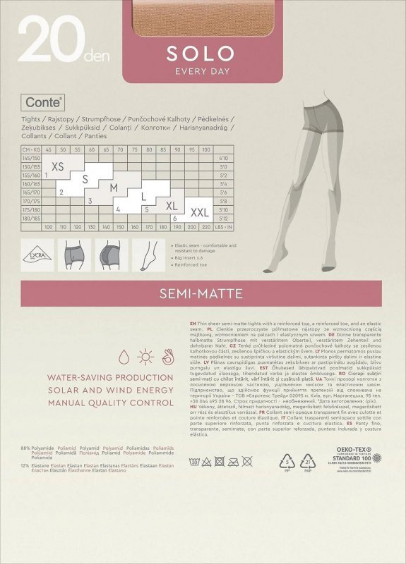 Rajstopy Conte Solo 20 den 5-XL