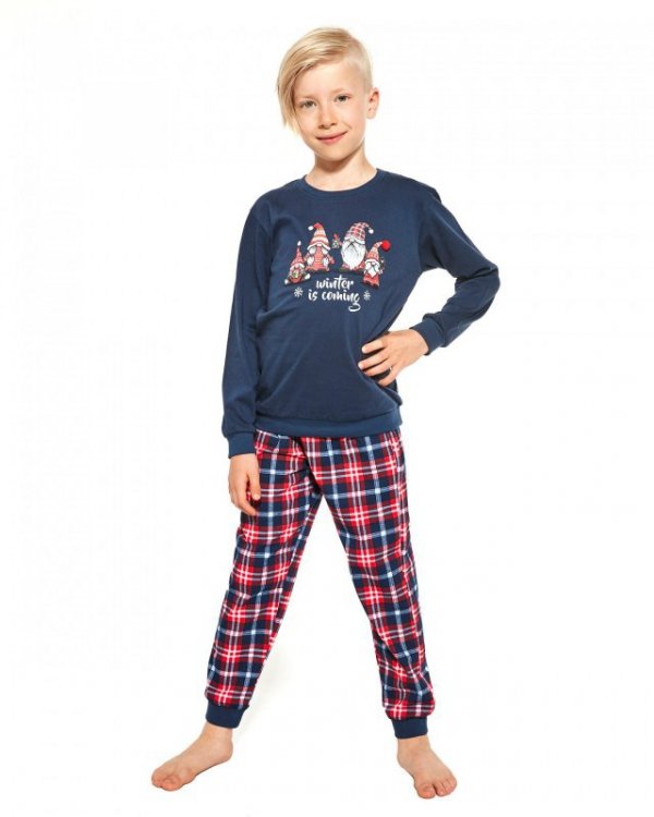 Piżama Cornette Kids Boy 593/122 Gnomes dł/r Christmas 86-128