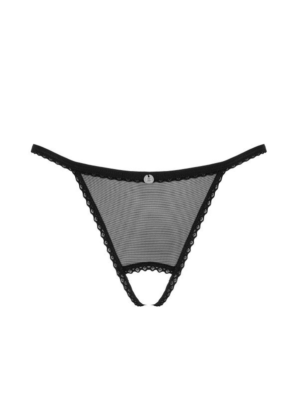 Stringi Obsessive Celia Noir Crotchless Thong XS-2XL