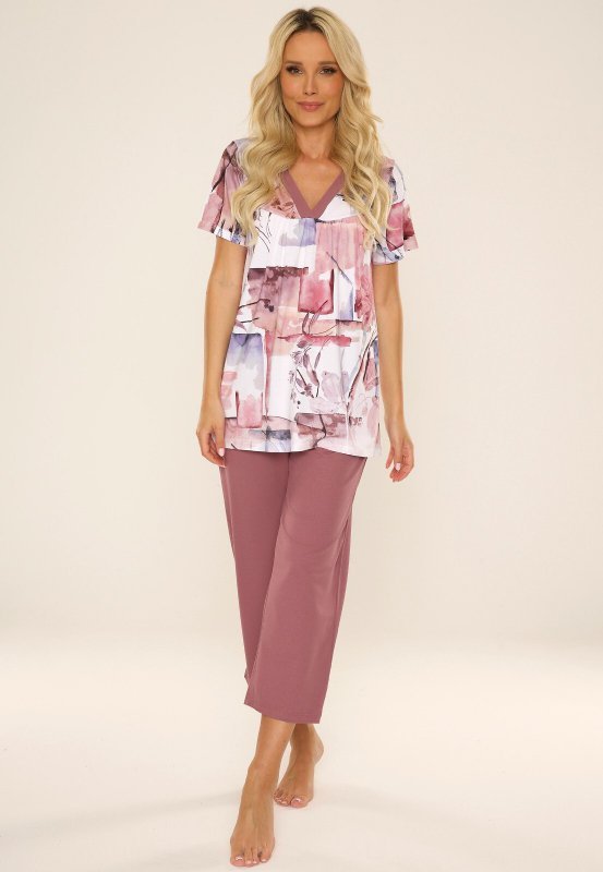 Piżama De Lafense 777 Violet kr/r 3XL-4XL