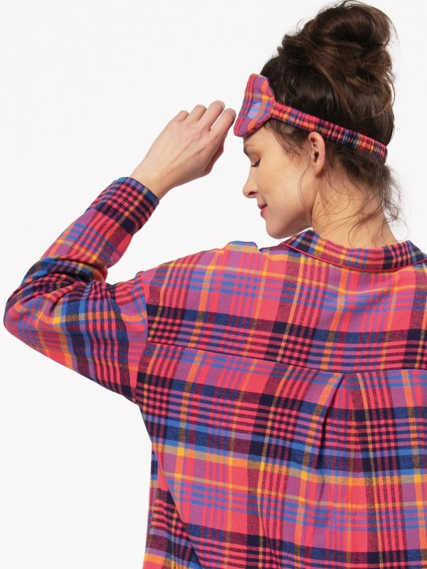 Piżama Key LNS 483 B24 Flanela dł/r 2XL-4XL rozpinana damska