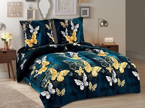 Komplet pościeli Cotton World Polarowa/Welur Kolorowy Wzór SHY 160x200