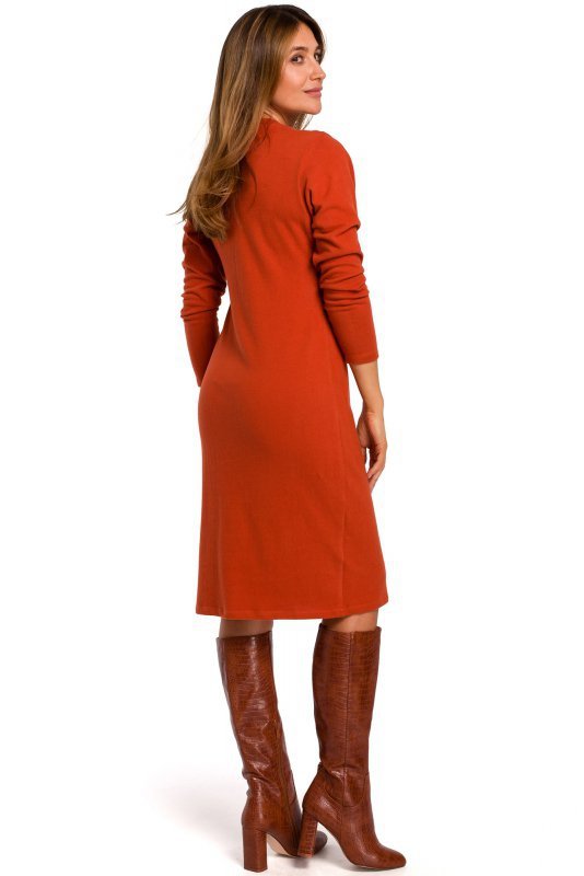Stylove S178 Sukienka swetrowa z długimi rękawami - ruda - WYSYŁKA 24H
