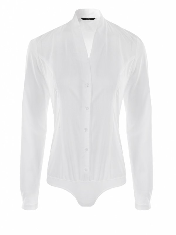 Nife Biała koszula body bez kołnierzyka - K52 - WYSYŁKA 24H