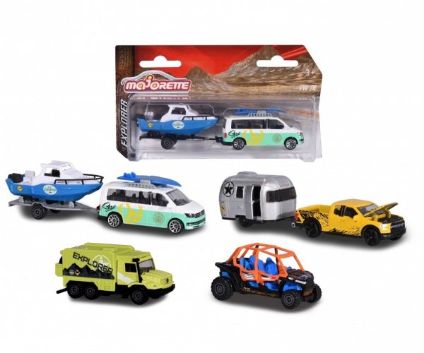 Majorette Explorer z przyczepą 3 rodz 205-7610 (Mercedes-Benz Zetros + Polaris RZR) - WYSYŁKA 24H