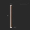 Oprawa Ścienna Elewacyjna LED Linia V-TAC 17W IP65 Brąz Corten 63cm VT-11117-C 4000K 2330lm