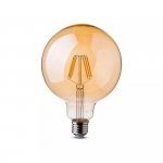 Żarówka LED V-TAC 6W Filament E27 Kula Glob G125 Bursztyn VT-1956 2200K 550lm