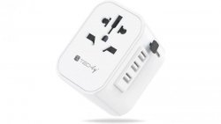 Adapter Podróżny Wtyków Zasilania EU/UK/USA Ładowarka 3x USB