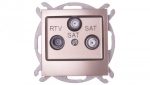 IMPRESJA Gniazdo antenowe RTV-SAT-SAT złoty metalik GPA-Y2S/m/28